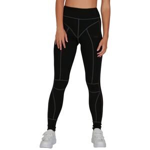 NWT OW Intimates Black with Gray Top Stitching Leggings Side Mesh Insert S